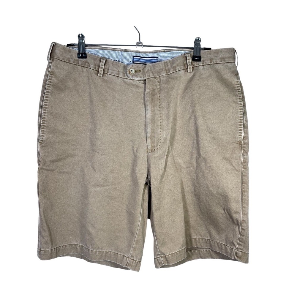 PETER MILLAR Winston Washed Twill‎ Pima Cotton Golf Chino Shorts Mens 35 Tan